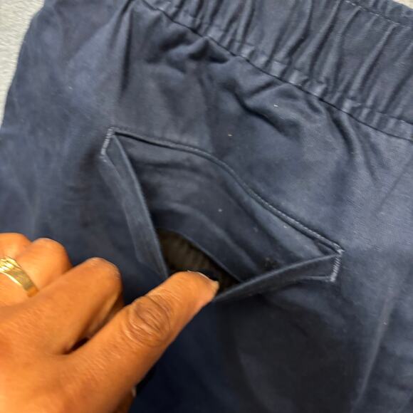 Alfani Navy Blue Elastic Waist Shorts Pull On Cotton Stretch Drawstring Casual - Picture 10 of 13